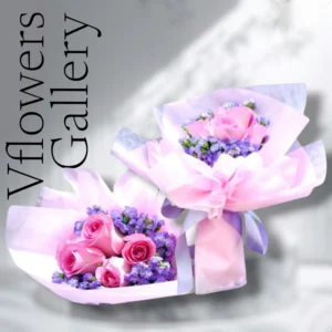 Roses with preserved statice