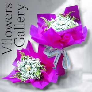 Ferrero Rocher with baby's breath & phoenix gold