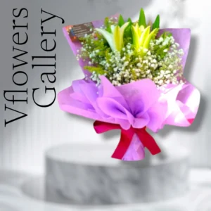 Lilies with baby's breath