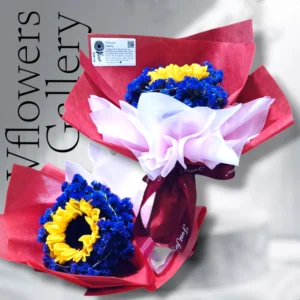 Sunflowers with preserved statice